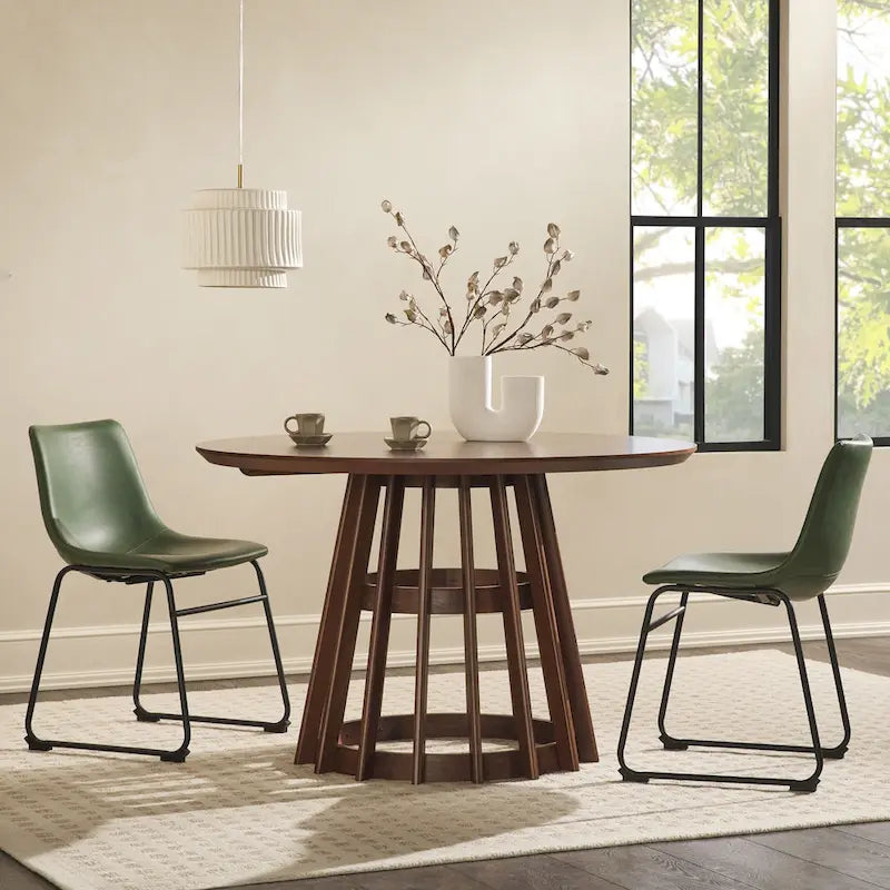 Middlebrook Designs 48 inch Round Slatted Wood Dining Table