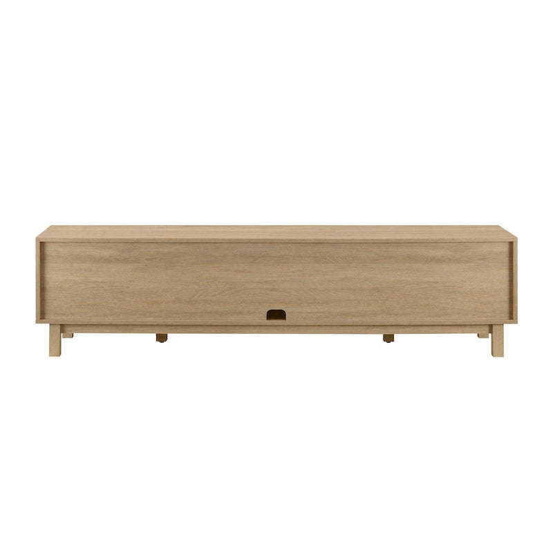 Middlebrook Designs Scandi Faux Rattan-Door TV Stand