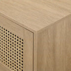Middlebrook Designs Scandi Faux Rattan-Door TV Stand