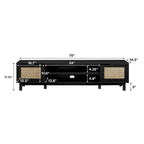 Middlebrook Designs Scandi Faux Rattan-Door TV Stand