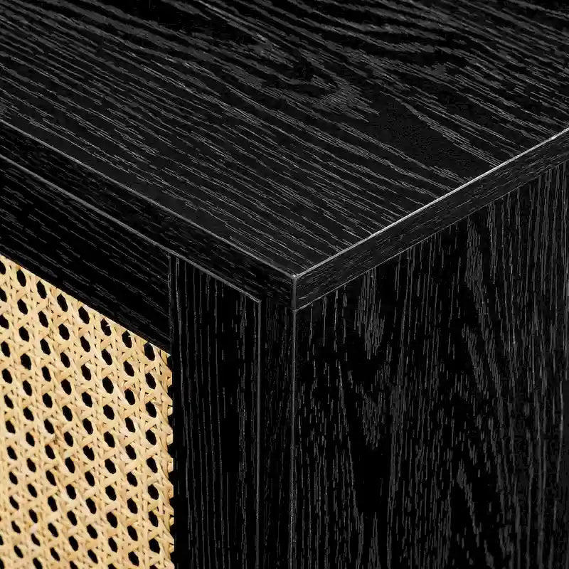 Middlebrook Designs Scandi Faux Rattan-Door TV Stand