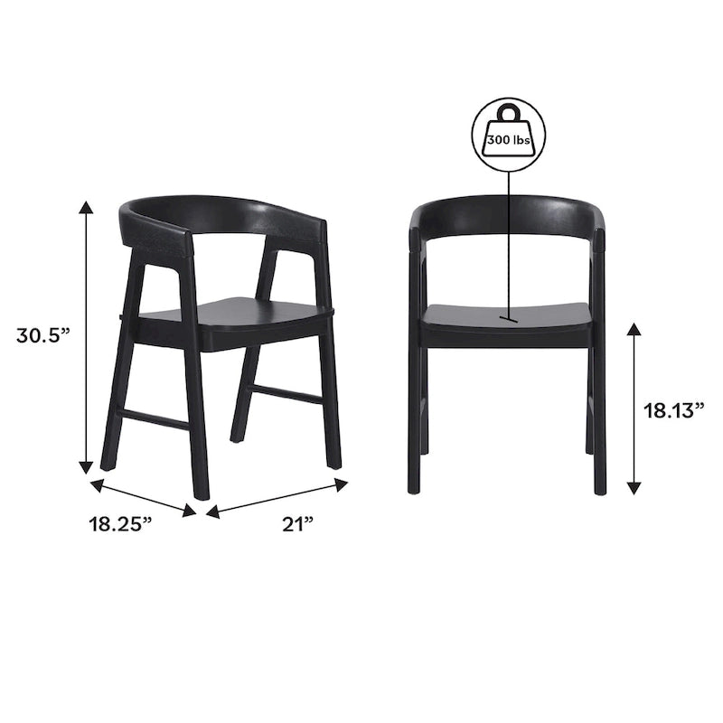 Middlebrook 5 Piece Dining Table Set with Solid Wood Chairs