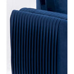 Blue 38 Modern Velvet Accent Chair with Polished Chrome Trim Legs