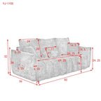 Green 82 Teddy Upholstered 3-Seater Sofa with 3 Back Pillows and Solid Wood Frame