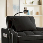3-in-1 Sofa Bed, Convertible Sleeper Chair Sofa Bed Adjustable Pull Out Sleeper Chair Bed Multi-Pockets Folding Sofa Bed