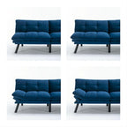 Navy Blue 70.87 Convertible Folding Sofa Bed with Adjustable Armrests