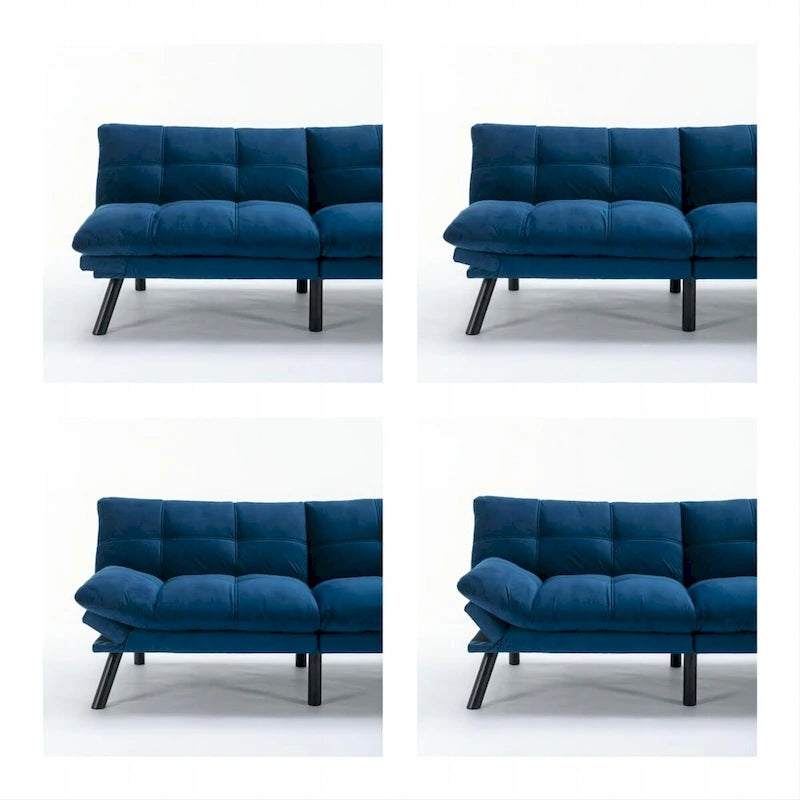Navy Blue 70.87 Convertible Folding Sofa Bed with Adjustable Armrests