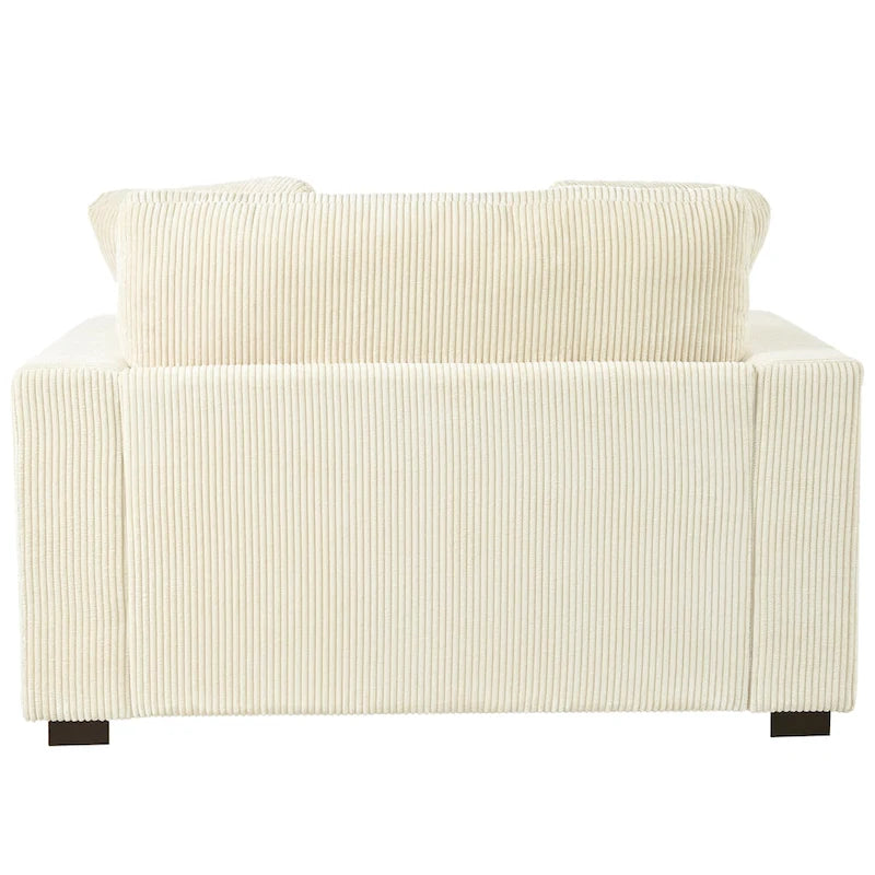 53.5 Chaise Lounge Chair with Solid Wood Legs and Comfort Pillows