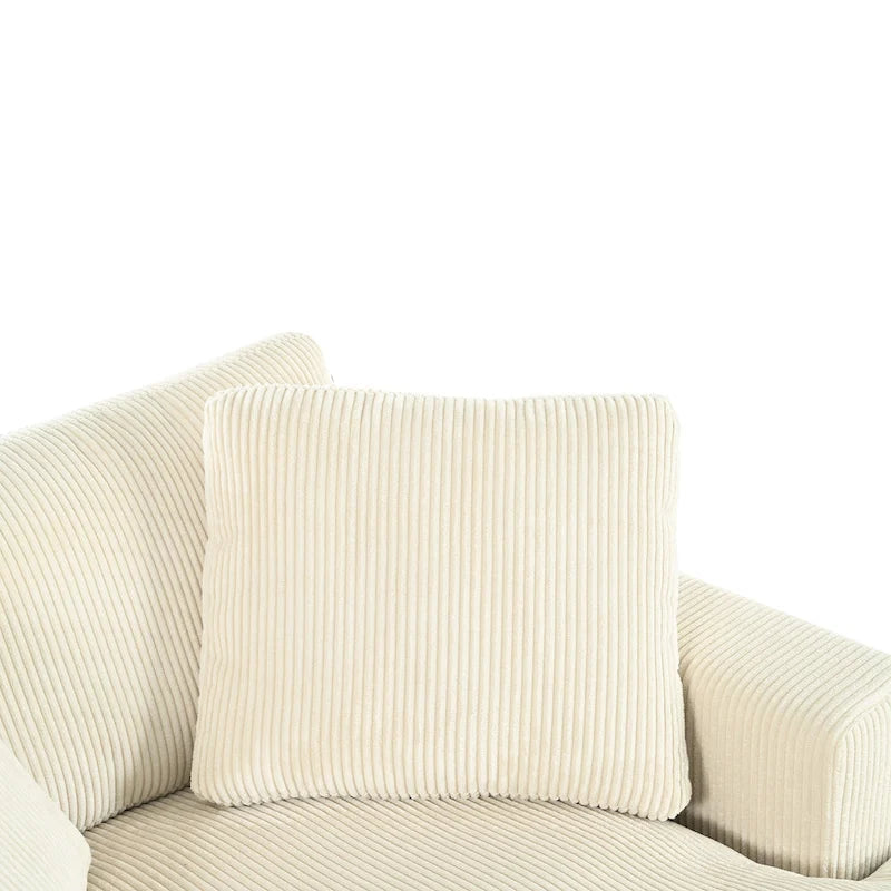 53.5 Chaise Lounge Chair with Solid Wood Legs and Comfort Pillows