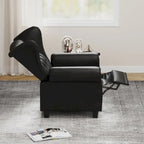 Modern Tufted Push Back Armchair Technical Leather Wingback Chair, Adjustable Single Sofa Chair with Sturdy Wood Legs