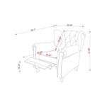 Modern Tufted Push Back Armchair Technical Leather Wingback Chair, Adjustable Single Sofa Chair with Sturdy Wood Legs