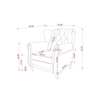 Modern Tufted Push Back Armchair Technical Leather Wingback Chair, Adjustable Single Sofa Chair with Sturdy Wood Legs