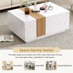 Coffee Table with 2 Storage Drawers and Wood Grain Finish