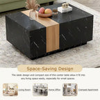 Coffee Table with 2 Storage Drawers and Wood Grain Finish