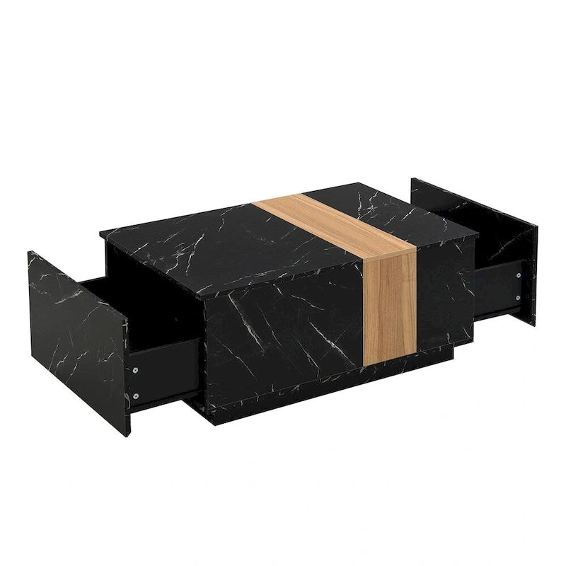 Coffee Table with 2 Storage Drawers and Wood Grain Finish