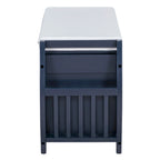 Multifunctional Storage Bench with Cushion and Curved Side Panel for Entrance and Living Room