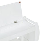 Multifunctional Storage Bench with Cushion and Curved Side Panel for Entrance and Living Room
