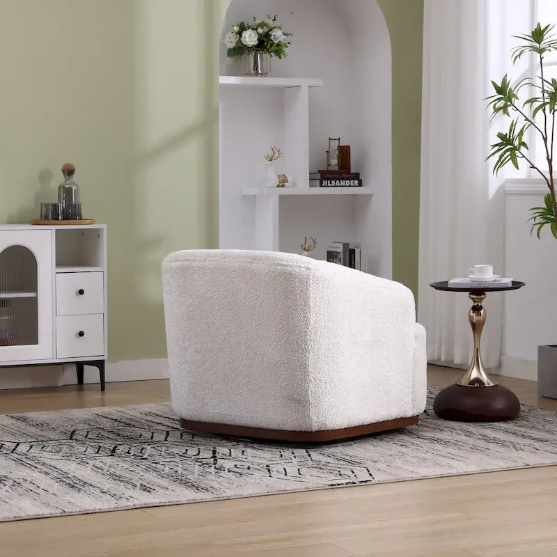 Swivel Barrel Chair, Comfy Round Accent Sofa Chair for Living Room, 360 Degree Swivel Barrel Club Chair