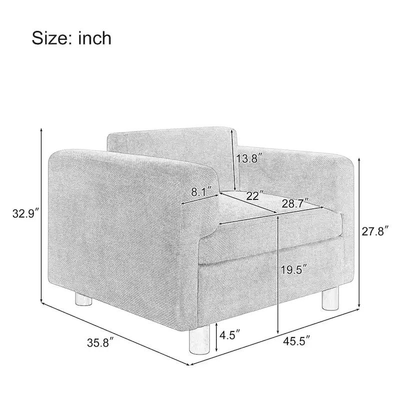 Modern Oversized Armchair Comfy Accent Chair