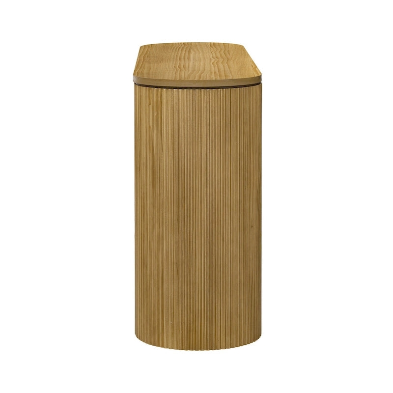 Curved Design Console Table with Unique Vertical Stripe Design ,Suitable for Living Room,Study and Entrance