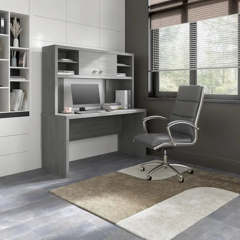 Echo 60W Credenza Desk with Hutch by Bush Business Furniture