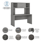 Echo 60W Credenza Desk with Hutch by Bush Business Furniture