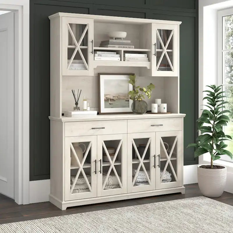 Lennox 60W Sideboard Buffet Cabinet with Hutch by Bush Furniture