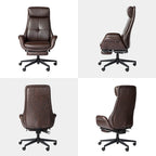 Glitzhome Adjustable Reclining Swivel High Back Home Office Chair with Footrest and Armrest