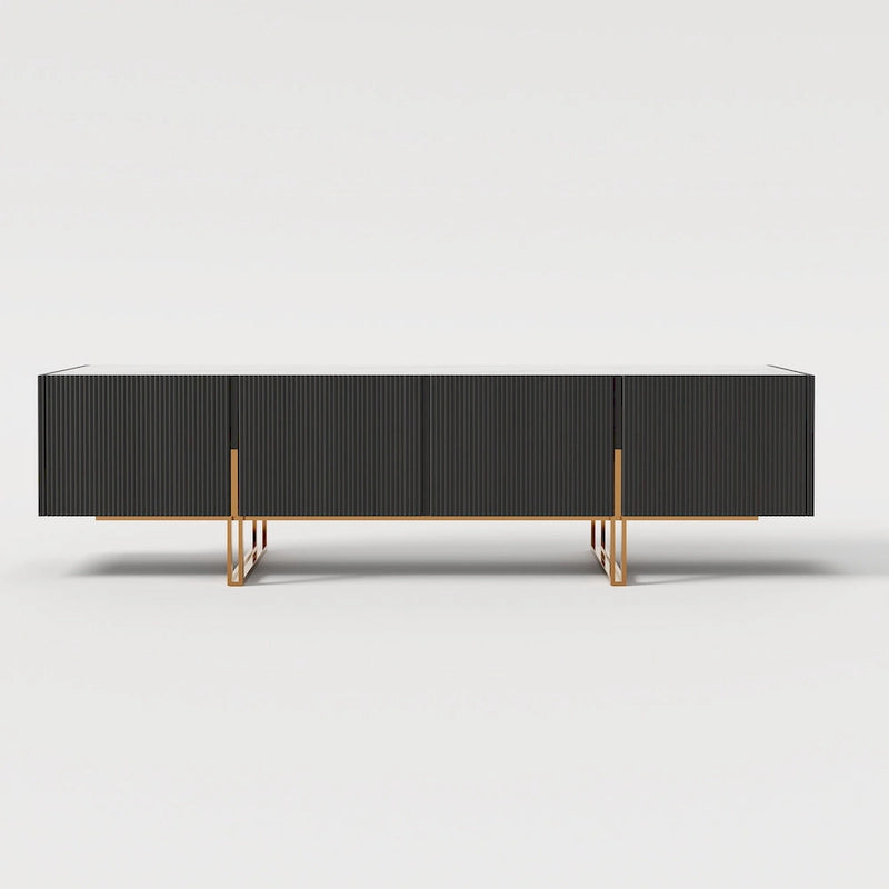 78.7 TV Stand, Entertainment Center with Faux Marble Top