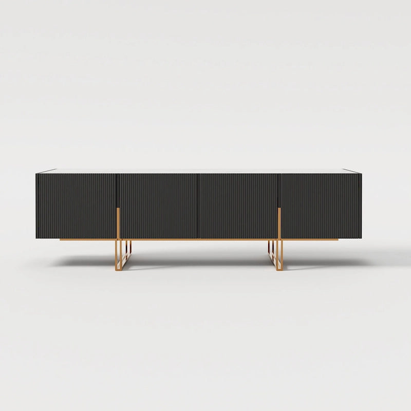 78.7 TV Stand, Entertainment Center with Faux Marble Top