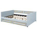 Full Size Upholstery Daybed with Two Storage Drawers