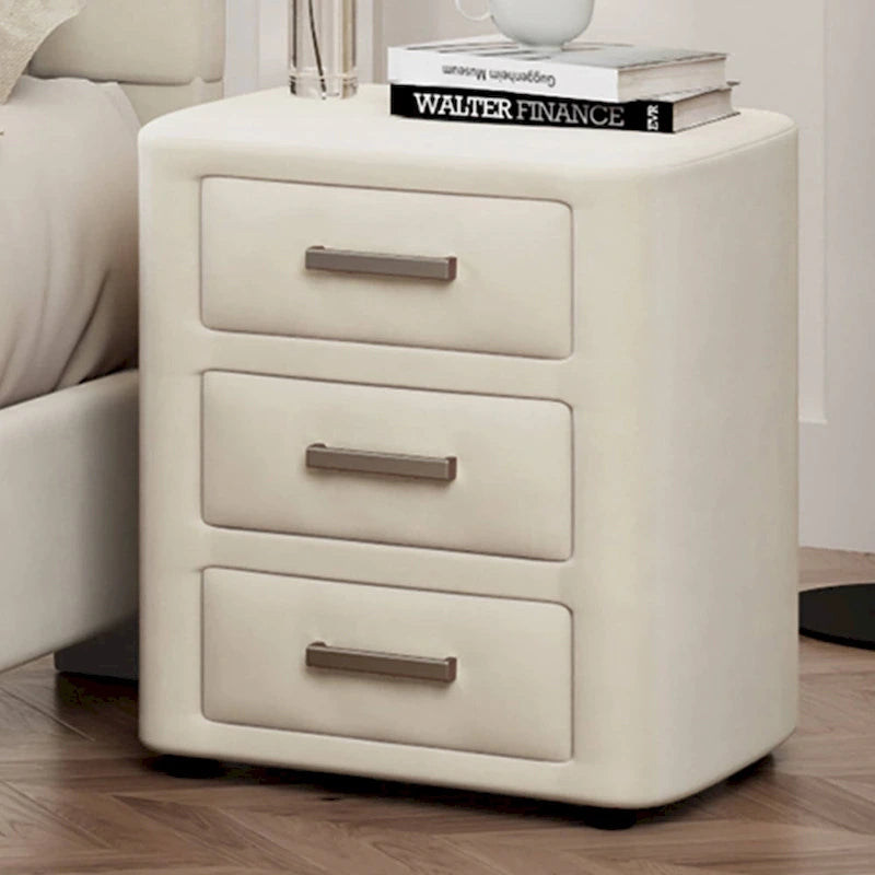Modern King Size Bedroom Set, with Upholstered Platform Headboard and 2 3-Drawer Nightstands, No Box Spring Needed
