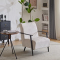 26.38 Modern Beige Lounge Chair with Polyester Upholstery and Sturdy Metal Frame, Ideal for Living Room, Bedroom, or Office