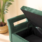 67.91Wide Velvet Storage Soft Bench with Armrests for Living Room, Entryway and Bedroom