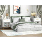 Anmytek Modern 1-Drawer White Nightstand Wood Bedside Table with Open Shelf (Set of 2)