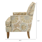 GDFStudio - Bella Modern Accent Chair for Living Room with Birch Legs and Comfortable Fabric Upholstery