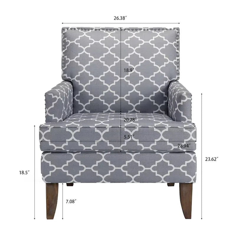 GDFStudio - Bella Modern Accent Chair for Living Room with Birch Legs and Comfortable Fabric Upholstery