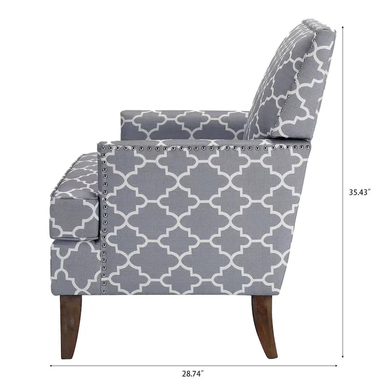 GDFStudio - Bella Modern Accent Chair for Living Room with Birch Legs and Comfortable Fabric Upholstery