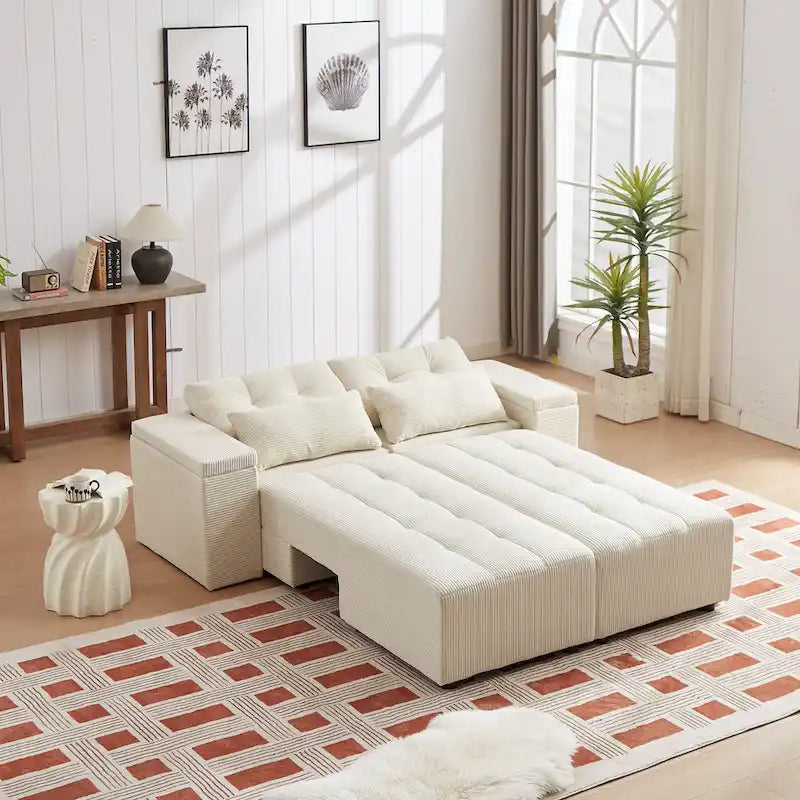 GDFStudio - Emerson Modular Corduroy 3-Seater Sofa with Storage and Customizable Design