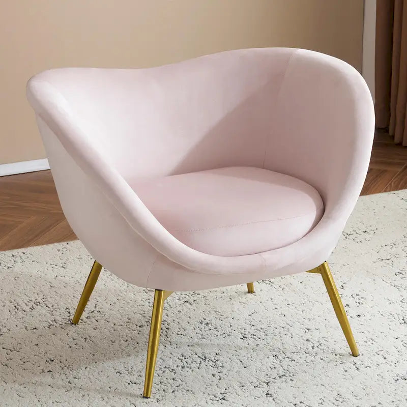 Christopher Knight Home - Eliana Modern Teddy Fabric Accent Chair with Curved Backrest and Gold Legs
