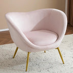 Christopher Knight Home - Eliana Modern Teddy Fabric Accent Chair with Curved Backrest and Gold Legs