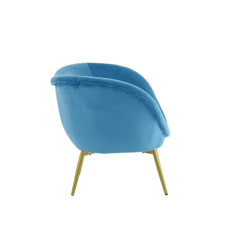 Christopher Knight Home - Eliana Modern Teddy Fabric Accent Chair with Curved Backrest and Gold Legs