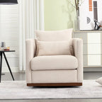 GDFStudio - Harper Chenille Swivel Barrel Chair with Sturdy Metal Base and Ergonomic Design
