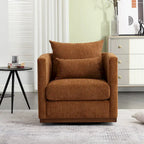 GDFStudio - Harper Chenille Swivel Barrel Chair with Sturdy Metal Base and Ergonomic Design