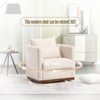 GDFStudio - Harper Chenille Swivel Barrel Chair with Sturdy Metal Base and Ergonomic Design