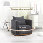 GDFStudio - Harper Chenille Swivel Barrel Chair with Sturdy Metal Base and Ergonomic Design