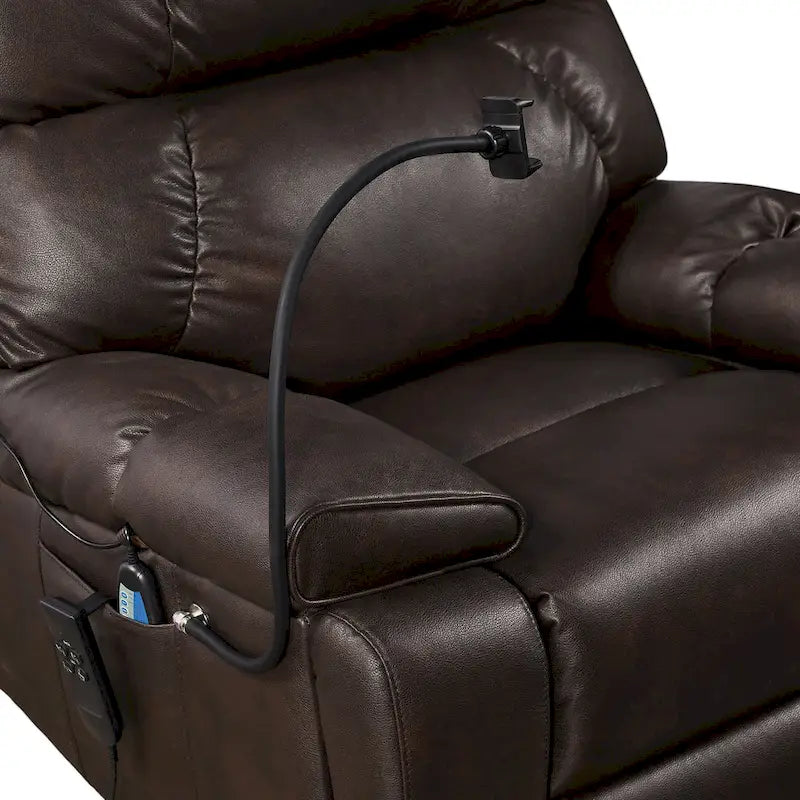 Christopher Knight Home - Power Lift Recliner Chair with Dual Motors, Massage, Heat, Cup Holders & Adjustable Phone Holder