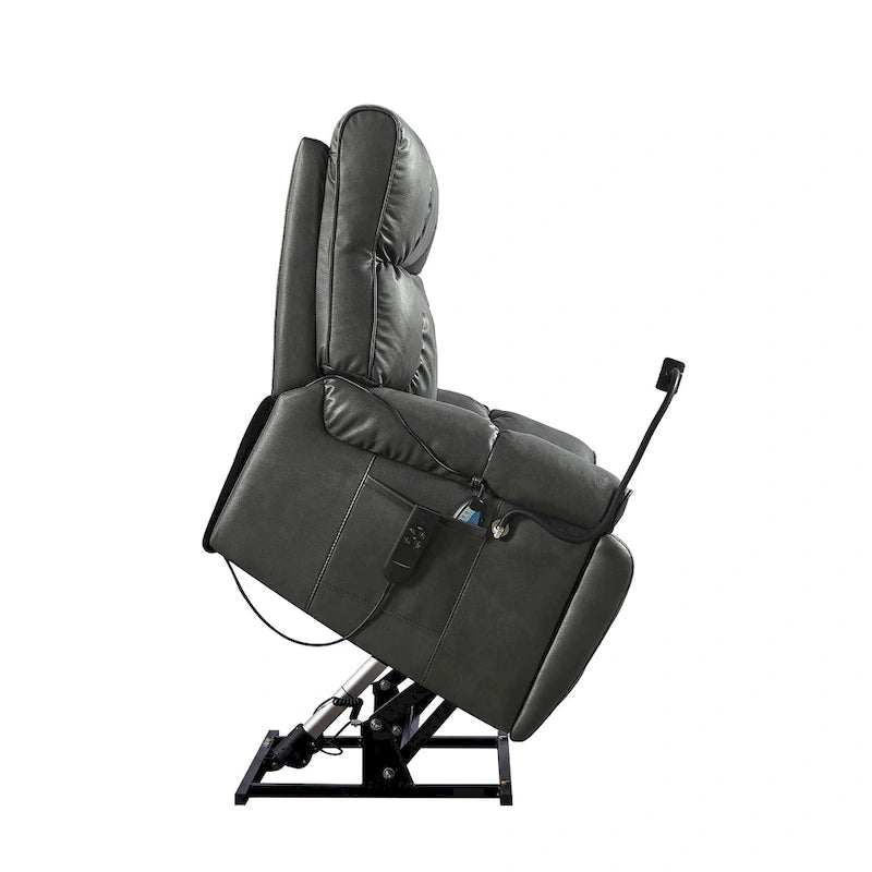 Christopher Knight Home - Power Lift Recliner Chair with Dual Motors, Massage, Heat, Cup Holders & Adjustable Phone Holder