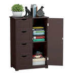Costway Wooden 4 Drawer Bathroom Floor Cabinet Storage Cupboard 2