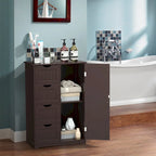 Costway Wooden 4 Drawer Bathroom Floor Cabinet Storage Cupboard 2